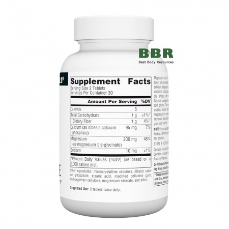 Magnesium Bis-Glycinate 60 Tabs, Source Naturals