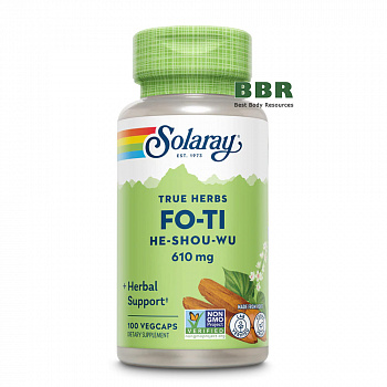 True Herbs Fo-Ti He-Shou-Wu 610mg 100 Veg Caps, Solaray