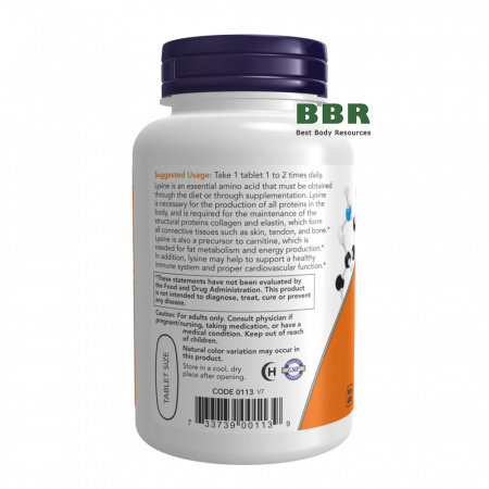 L-Lysine 1000mg 100 Tabs, NOW Foods