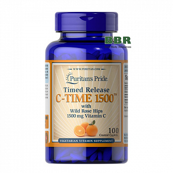 Vitamin C-1500 with Rose Hips Timed Release 100 Tabs, Puritans Pride
