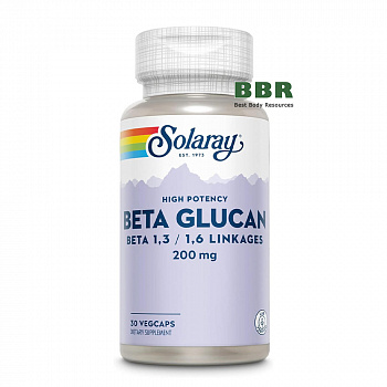 High Potency Beta Glucan 200mg 30 Veg Caps, Solaray