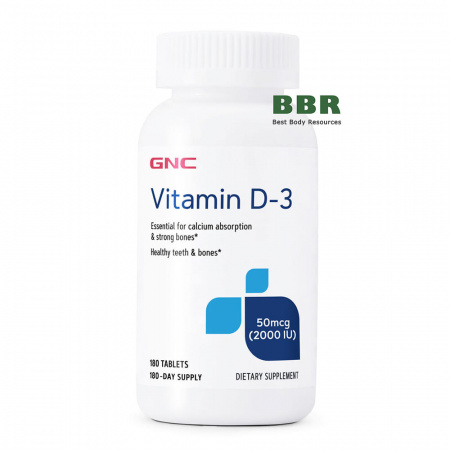 Vitamin D3 2000iu 180 Tabs, GNC