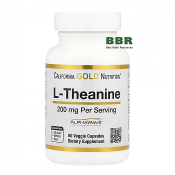 L-Theanine 200mg 60 Veg Caps, California GOLD Nutrition