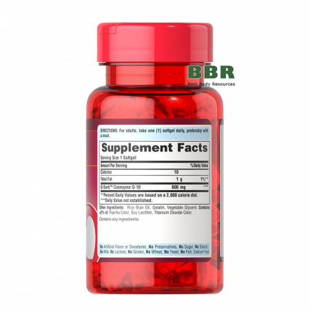 Q-SORB Co Q10 600mg 30 Softgels, Puritans Pride