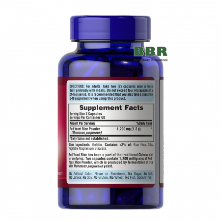 Red Yeast Rice 600mg 120 Caps, Puritans Pride