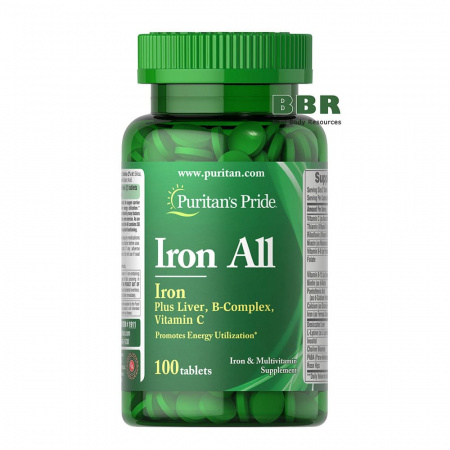 Iron All 100 Tabs, Puritans Pride