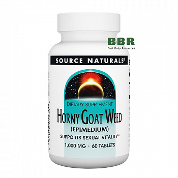 Horny Goat Weed Extract 1000mg 60 Tabs, Source Naturals