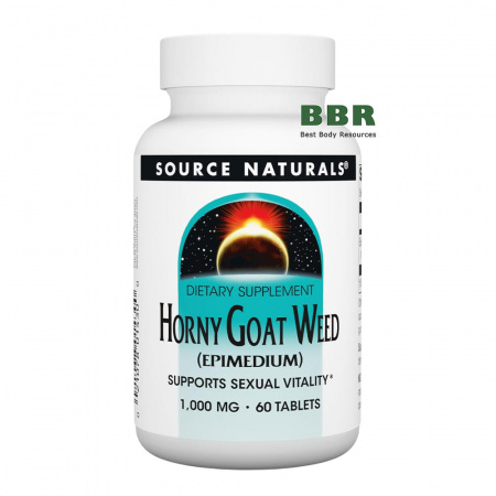 Horny Goat Weed Extract 1000mg 60 Tabs, Source Naturals