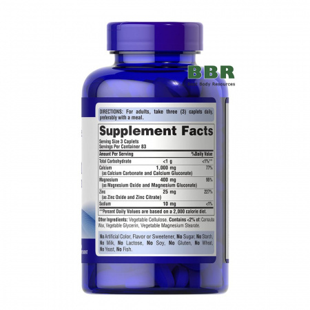 Chelated Calcium, Magnesium, Zinc 250 Tabs, Puritans Pride Chelated Calcium, Magnesium, Zinc 250 Tabs, Puritans Pride