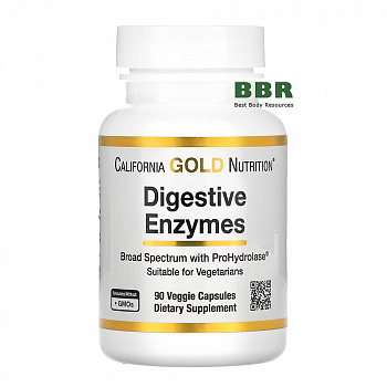 Digestive Enzymes 90 Veg Caps, California GOLD Nutrition
