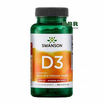 Vitamin D3 Higher Potency 2000iu 250 Caps, Swanson