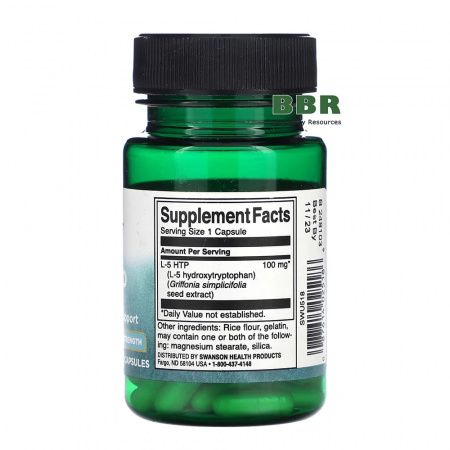 5-HTP 100mg 60 Caps, Swanson