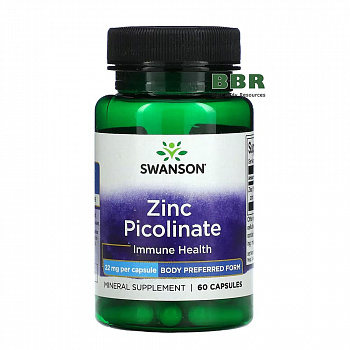 Zinc Picolinate 22mg 60 Caps, Swanson