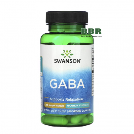 GABA 750mg 60 Caps, Swanson