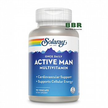 Once Daily Active Man Multivitamin 90 Veg Caps, Solaray