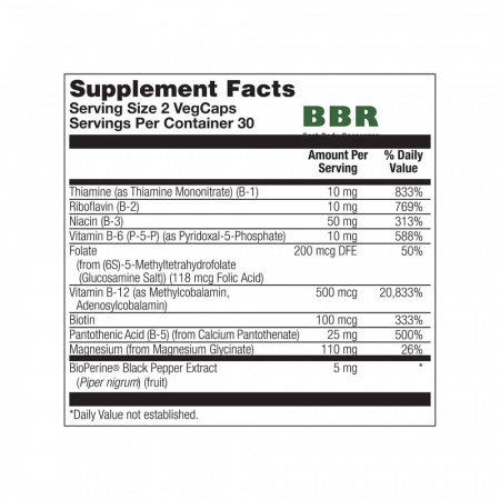 Stress B Mag Glycinate 60 Veg Caps, KAL