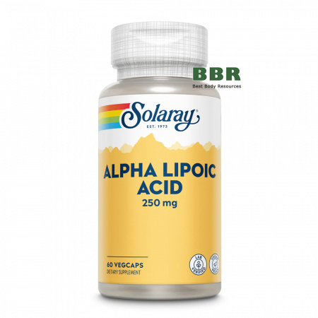 Alpha Lipoic Acid 250mg 60 Veg Caps, Solaray