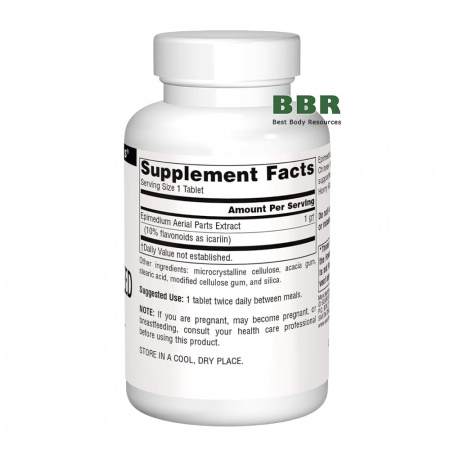 Horny Goat Weed Extract 1000mg 30 Tabs, Source Naturals