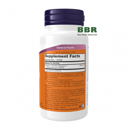 Ubiquinol CoQ10 200mg 60 Softgels, NOW Foods