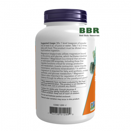 Magnesium Bisglycinate Powder 227g, NOW Foods