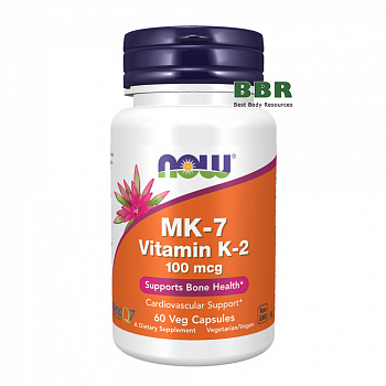MK-7 Vitamin K-2 100mcg 60 Veg Caps, NOW Foods