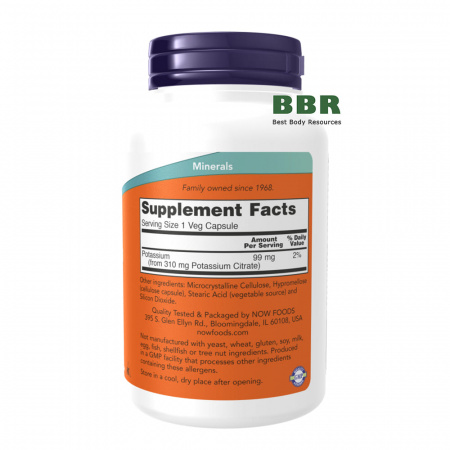 Potassium Citrate 99mg 180 Veg Caps, NOW Foods
