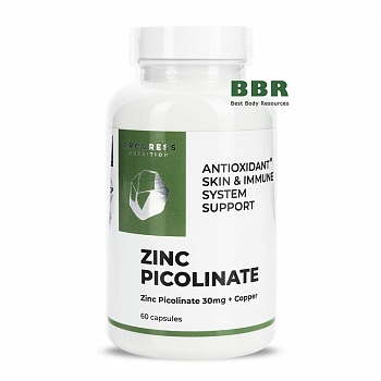 Zinc Picolinate 30mg plus Copper 60 Caps, Progress Nutrition