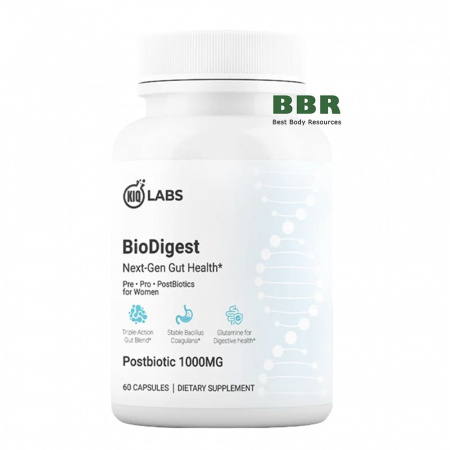 BioDigest Postbiotic 1000mg 60 Caps, KIQ Labs