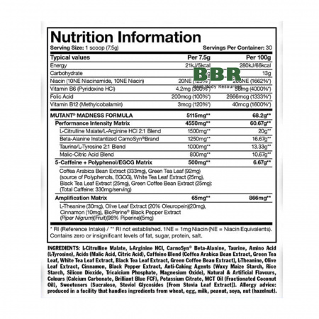 Madness 30 Servings 225g, Mutant