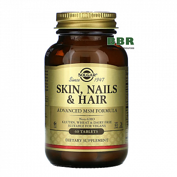 Skin, Nails & Hair, Advanced MSM Formula 60 Tabs, Solgar