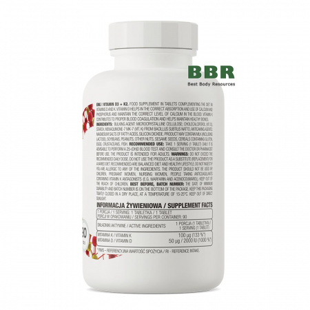 Vitamin D3 + K2 90 Tabs, OstroVit