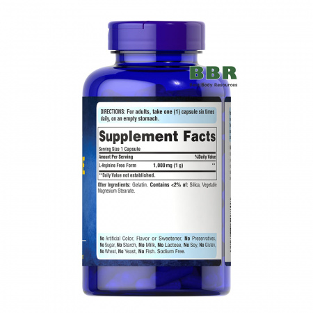 L-Arginine 1000mg Free Form 100 Caps, Puritans Pride L-Arginine 1000mg Free Form 100 Caps, Puritans Pride