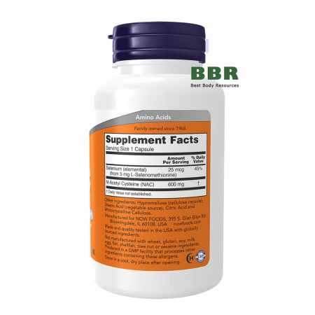 NAC 600mg 250 Caps, NOW Foods