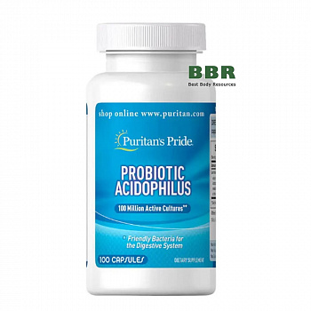 Probiotic Acidophilus 100 Million 100 Caps, Puritans Pride