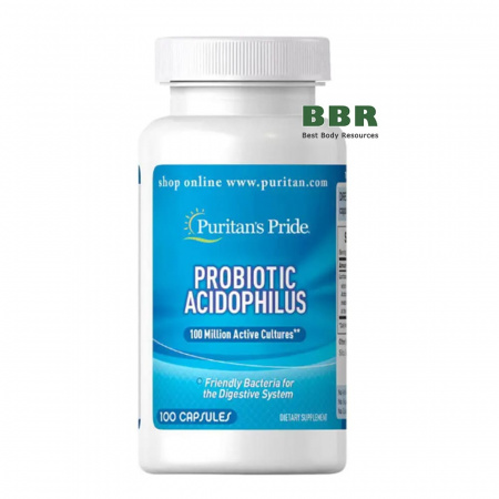 Probiotic Acidophilus 100 Million 100 Caps, Puritans Pride