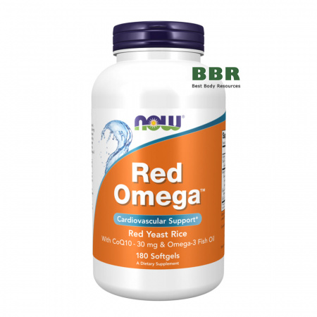 Red Omega with CoQ10 180 Softgels, NOW Foods