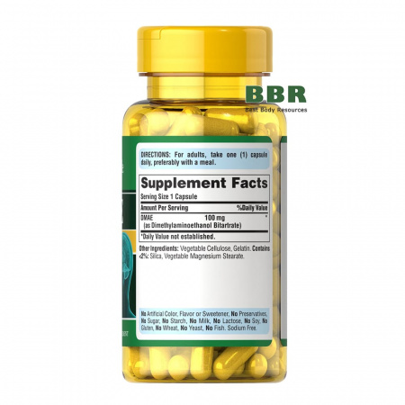 DMAE 100mg 100 Caps, Puritans Pride