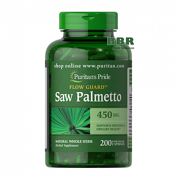 Saw Palmetto 450mg 200 Caps, Puritans Pride
