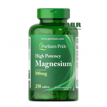 Magnesium 500mg 250 Tabs, Puritans Pride