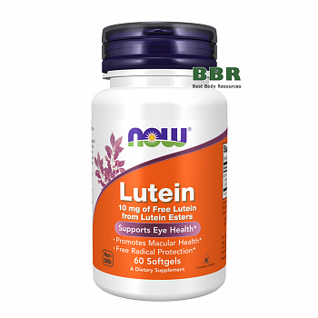 Lutein 10mg 60 Softgels, NOW Foods