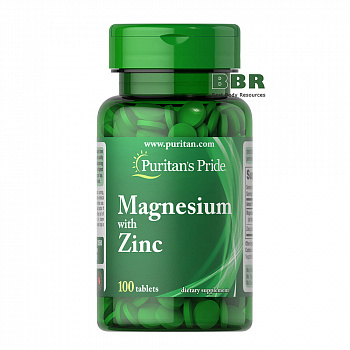 Magnesium with Zinc 100 Tabs, Puritans Pride