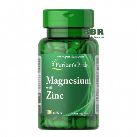 Magnesium with Zinc 100 Tabs, Puritans Pride