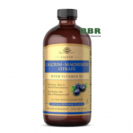 Liquid Calcium Magnesium Citrate with Vitamin D3 473ml, Solgar