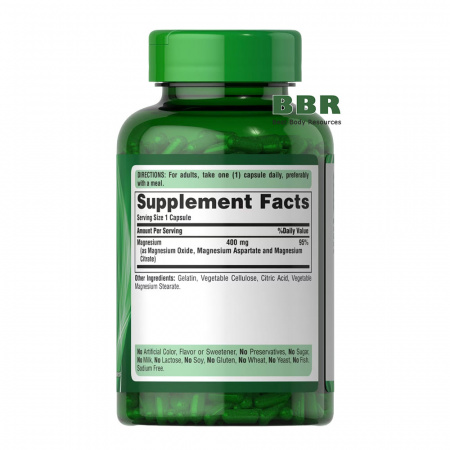 Triple Magnesium Complex 400mg 120 Caps, Puritans Pride