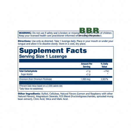 Chromium Picolinate 1000mcg 100 Lozenges, Solaray