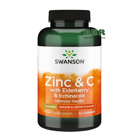Zinc & C with Elderberry & Echinacea 60 Tabs, Swanson