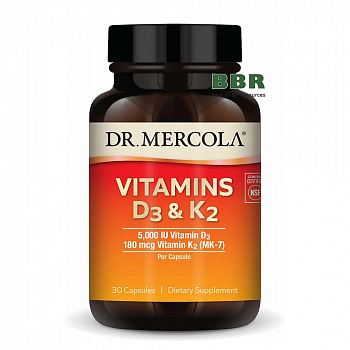 Vitamins D3 plus K2 MK-7 30 Caps, Dr. Mercola