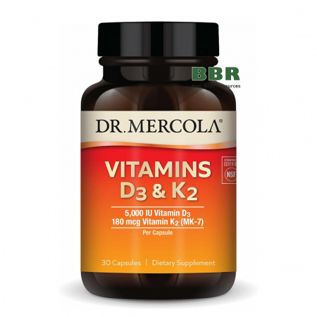 Vitamins D3 plus K2 MK-7 30 Caps, Dr. Mercola