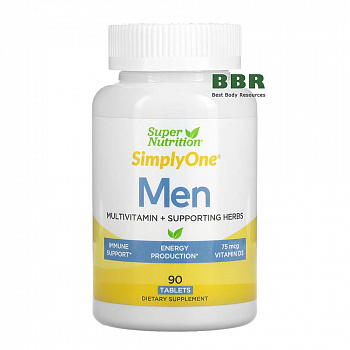 SimplyOne Men Multivitamin 90 Tabs, Super Nutrition