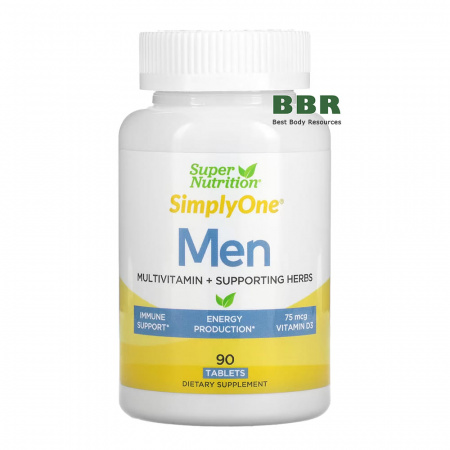 SimplyOne Men Multivitamin 90 Tabs, Super Nutrition